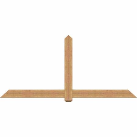 Ekena Millwork Eugene Smooth Timber Gable Bracket, Western Red Cedar, 96"W x 44"H x 3 1/2"D x 5 1/2"F, 11/12 Pitch GBW096X44X0406EUG00SWR